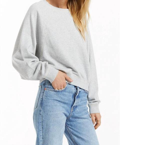 Nwt z supply ami organic sweatshirt in heather grey - Picture 2 of 3